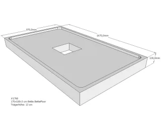 Neuesbad Wannenträger für Bette Floor 1700x1000 SD22845