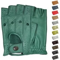 German Wear Lederhandschuhe Driving-GL3 Driving Halbfinger Fingerlose Autofahrer Lederhandschuhe echtleder