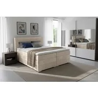 Home affaire Boxspringbett Romeo, Doppel- & Polsterbett, Federkernbett, Komfortbett, 160, 180 cm, inkl. 6 cm Topper, zwei Bettkästen, Taschen-Federkernmatratze in H4