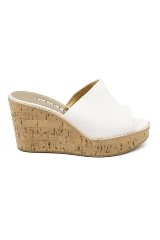Walter Steiger Mules mit Plateau Weiß
