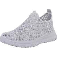 Ital-Design Sportlicher Damenschuh mit atmungsaktivem Obermaterial Slip-On Sneaker (88843493) Keilabsatz/Wedge Sneakers Low in Hellgrau