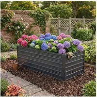 BBWL Hochbeet 190x90x64 cm Wetterfestes Gartenbeet mit Offener Boden Rostfrei, Metall Hochbeet für Gemüse Kräuter Blumen Terrasse