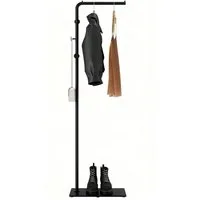 QUBEBU Garderobenständer Abnehmbar Kleiderständer mit 3 Haken Platzsparend Standtrockner 170cm, (Set, Beweglich Jackenständer Garderobe für Kleidung, Taschen und Hüte), 25x39.5x170cm, für Flure, Wohnzimmer, Schlafzimmer, Korridore, Balkone