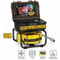 ANYSUN Rohrkamera mit Selbstnivellierung, 9-Zoll-1080P-IPS-HD-Bildschirm Inspektionskamera (HD, 50M Kabel mit Meter-Markiertem Kabel, IP68-wasserdicht, 32GB)