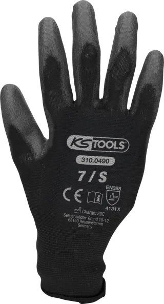 KS Tools Mikro-Feinstrickhandschuhe-schwarz schwarz 7 - 310.0490
