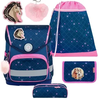 Schulranzen Set COMPACT mit PATCH 5tlg Meet your Horses
