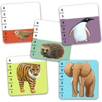 DJECO Spiel Kartenspiel Batanimo Stichspiel mit verschiedenen Tier-Illustrationen