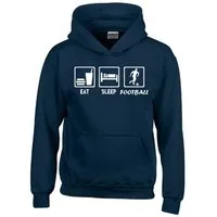 coole-fun-t-shirts Hoodie EAT Sleep Fussball Kinder Sweatshirt mit Kapuze Hoodie 128-164 cm Mit Kanguruhtasche, Kapuze
