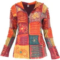 Guru-Shop Langjacke Bunte Patchwork Jacke, Boho Unikat Hippie Jacke.. alternative Bekleidung