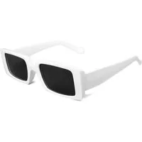 salazar.plus Sonnenbrille Breit Rechteckig Unisex 2 Farben Damen Herren Brille Schwarz Weiss