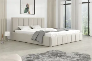 Polsterbett Doppelbett DETROIT 120x200cm Stoff Magic Velvet Hellbeige