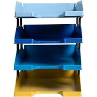 EXACOMPTA Briefablage BEE BLUE Set + 4 Briefablagen Combo Midi für A4+ sortiert 113202SETD, Briefablagen