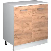 Vicco Kommode Rion, Goldkraft Eiche/Weiß, 80 x 46 cm ohne Schräge mit 2 Türen