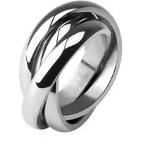 Taffstyle Fingerring Damenring Edelstahl Silber Dreifach Dreier Ring Größe 59 (18.8) (für Frauenzum Geburtstag Muttertag Valentinstag Weihnachten Geschenke), Edelstahl Damen Band Ring Damenring Bandring Geschenke für Frauen