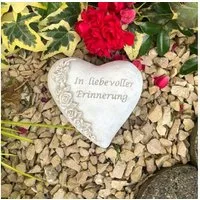 Radami Gartenfigur Grabherz "In liebevoller Erinnerung ca. 450g