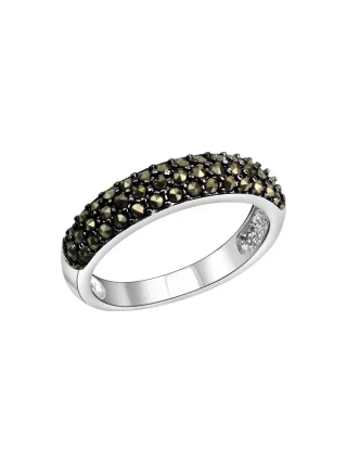 Zeeme Gemstones Ring Silber 925 rhodiniert mit 43 Markasit-Steinen