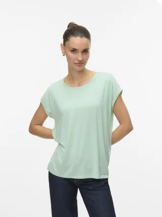 VERO MODA - VMAVA PLAIN SS TOP JRS NOOS Birds Egg Green - Gr. - XL