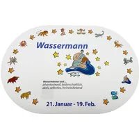 varivendo Tischdecke Platzmatte Sternzeichen Wassermann Schwarz 1 Stück (Stück 1-tlg, Platzmatte), Tischset Unterlage Dekoration Essmatte Sternzeichenmotiv