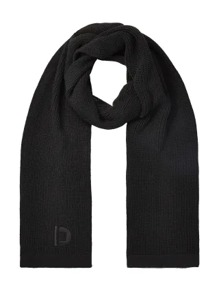Denim Tom Tailor - Strickschal mit Logo Stickerei black - Gr. - OS