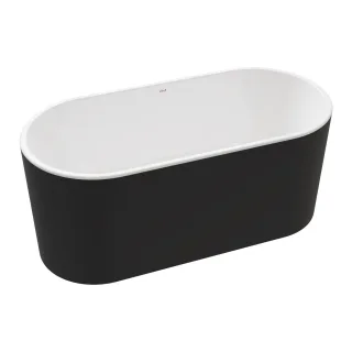 VitrA Geo freistehende Badewanne ovale Form 170 x 80 cm mit verdecktem Schwarz Matt,65370006028 65370006028