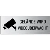 OFFORM DESIGN Warnschild Gelände wird videoüberwacht 175 x65 mm Aluminium UV und wetterfest