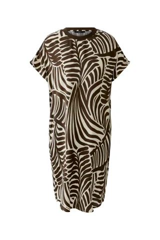 Oui - Hängerkleid dk brown offwhite - Gr. - 42