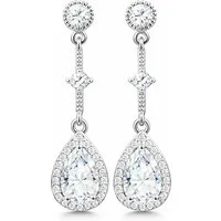 LÖB Paar Ohrhänger 750 Weißgold vergoldet Ohrringe Hängend Tropfen Zirkonia Steine Silber (Geschenke für Frauen Damen Beste Freundin Mutter Mama Ehefrau Oma sie zum Geburtstag Schmuck Sommer, Inkl. Schmuckbox), Ohrhänger Tropfenform Anhänger Tropfena