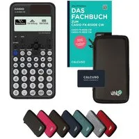 CASIO Taschenrechner fx-810DE CW inkl. Schutztasche Schwarz & Fachbuch (96 Seiten, DIN A5)