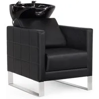 Barberpub Waschbecken BarberPub Friseurstuhl mit Waschbecken 8611, ohne Hocker, Friseurwaschbecken aus Keramik, Verstellbar