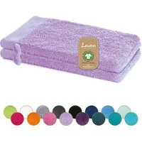 Lavea Waschhandschuh Bali Waschlappen 16x22 cm, Waschhandschuhe, kleine Handtücher, Weiches Bio-Baumwollfrottee (Set, 2-St), Gesichtshandtücher, GOTS-zertifiziert, extra saugstark mit 500g/m²