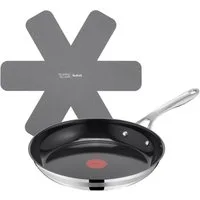 Tefal Bratpfanne Jamie Oliver Smart Cook, Edelstahl (Set, 2-tlg), Antihaftbeschichtete Keramikoberfläche, Thermo-Spot, Induktion