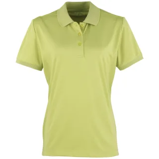 Premier Damen Coolchecker Piqué Polo-Shirt / Polohemd, Kurzarm (Limette)