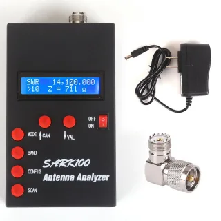 SARK100 Practical Antenna Analyzer 1-60MHz LCD SWR Impedance Meter USB Support SL-16 M Female Socket HF Shortwave Antenn