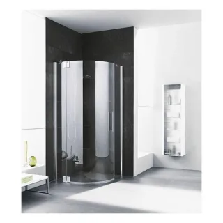 Kermi Pasa XP Viertelkreis-Schwingtür PX50LV41181AK 90x100x185cm, Radius 50cm, silber mattglanz, ESG klar, links
