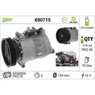 Valeo Klimakompressor Volvo S60 S80 V60 V70 Xc60 Xc70 690715