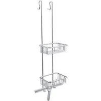 Euroshowers GmbH Duschablage Duschkabinen Hängeregal 2 Etagen aus Edelstahl mit Duschabzieher