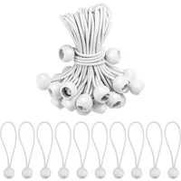 Youyijia Gummiband 50 Stück Spanngummi mit Kugel 16cm Planenspanner mit