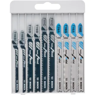 Bosch Stichsägeblatt-Set Basic for Wood and Metal, 10-teilig - 2607010630