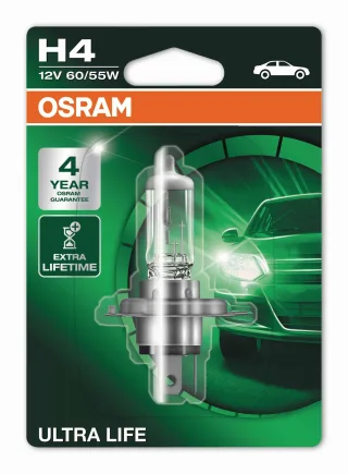 1 Stück OSRAM ULTRA LIFE Lampen Birnen für Fassung H4 12V 60/55W