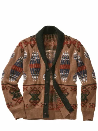 Gallia Herren Strickjacke Clady Braun 90 % Wolle (Merino), 10 % Polyamid