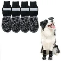 Ledander Pfotenschutz 2 Paar Anti-Rutsch-Hundesocken, Weiche Socken,mit Reflektorstreifen, (4-tlg), mit verstellbaren Klettbändern,Weiche Socken für den Pfotenschutz