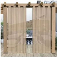Sunicol Outdoorvorhang Outdoor Vorhang mit Ösen, Transparent, Sonnenschutz (2 St), Sichtschutz für Aussen Balkon Terrasse Rasen