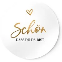 NORDEULE Aufkleber Schön dass du da bist No.1, (im Set, 40tlg), Ideal für Gastgeschenke zur Hochzeit Taufe Feste
