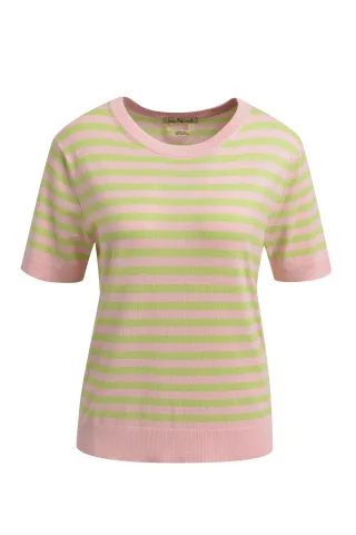 Smith&Soul - Striped Basic Half Slv Pullover powder rosã© print - Gr. - XS