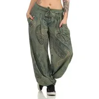 malito more than fashion Haremshose malito Damen Pumphose mit Print, bequeme Freizeithose, leichte Stoff bequeme Hose mit elastischem Jerseybund Einheitsgröße