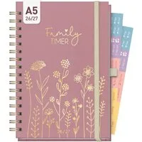 Häfft Terminkalender Family-Timer Deluxe 2026/2027 / 17 Monate / A5, Wire-O-Bindung