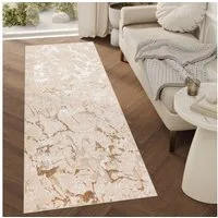 Tapiso Läufer CRYSTAL, rechteckig, Höhe: 8 mm, Kurzflor Flurläufer Schimmereffekt, pflegeleicht, Meterware