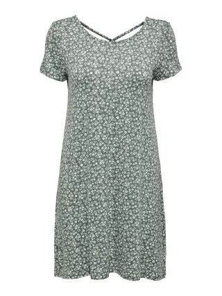 ONLY - ONLBERA BACK LACE UP S/S DRESS JRS NOOS Balsam Green - Gr. - S