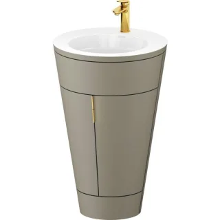 Duravit Starck 1,c-bonded Set S19513O34920010 Griff Gold, Keramik Weiß Matt, Innenbeleuchtung, bodenstehend Stein Grau Seidenmatt, 864 x 560 x 605 mm