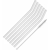 WESTMARK Trinkhalme 6 Glas-Trinkhalme, gebogen, inkl. 1 Reinigungsbürstchen, transparent